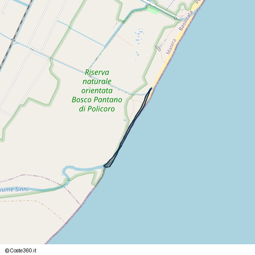 Posizione della spiaggia Spiaggia nei pressi di Policoro, 75025