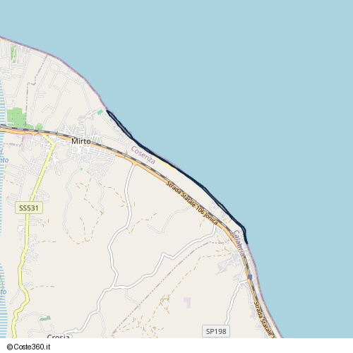 Posizione della spiaggia Spiaggia nei pressi di Strada Statale 106 Jonica, Crosia, 87060