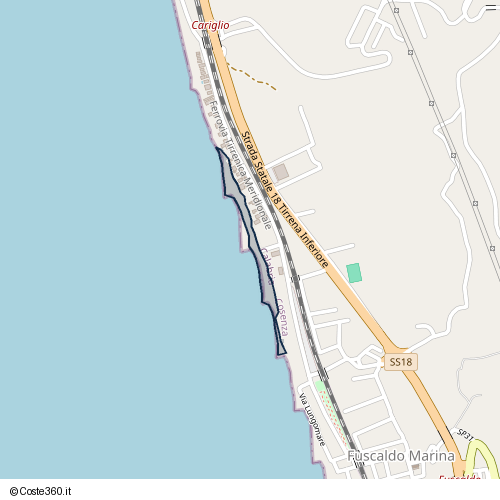 Posizione della spiaggia Spiaggia nei pressi di Fuscaldo Marina, Fuscaldo, 87024