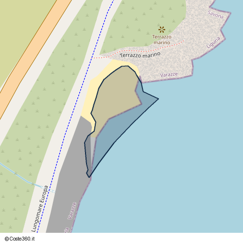 Posizione della spiaggia Spiaggia nei pressi di Lungomare Europa, Varazze, 16016