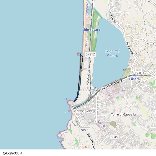 Posizione della spiaggia Spiaggia nei pressi di Via Spiaggia Romana, Bacoli, 80070