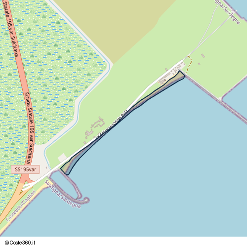 Posizione della spiaggia Spiaggia nei pressi di ex Arburada/Viale Pula, Sant'Avendrace-Santa Gilla, Casteddu/Cagliari, 09123