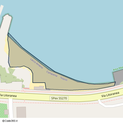 Posizione della spiaggia Spiaggia nei pressi di Via Litoranea, Lacco Ameno, 80074