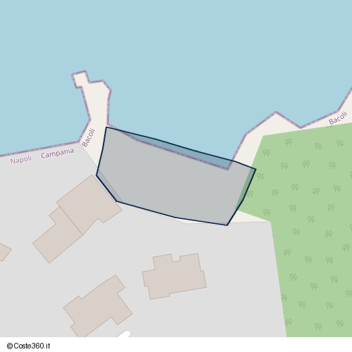 Posizione della spiaggia Spiaggia nei pressi di Via Sacello di Miseno, Bacoli, 80070