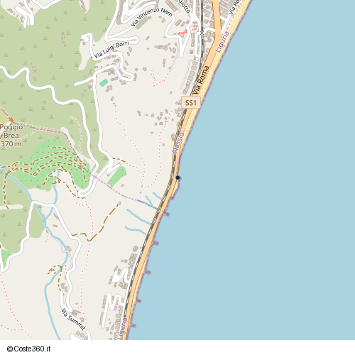 Posizione della spiaggia Spiaggia nei pressi di Lungomare Angelo Ciccione, Alassio, 17021