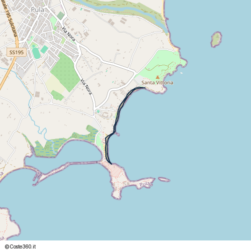 Posizione della spiaggia Spiaggia nei pressi di Strada Comunale Su Guventeddu, Pula, 09050