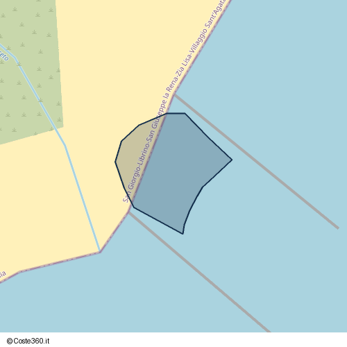Posizione della spiaggia Spiaggia nei pressi di Via Lipari, San Giorgio-Librino-San Giuseppe la Rena-Zia Lisa-Villaggio Sant'Agata, Catania, 95121