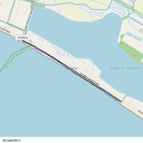 Posizione della spiaggia Spiaggia nei pressi di Passerella n. 9 - Tratto B, Latina, 04100