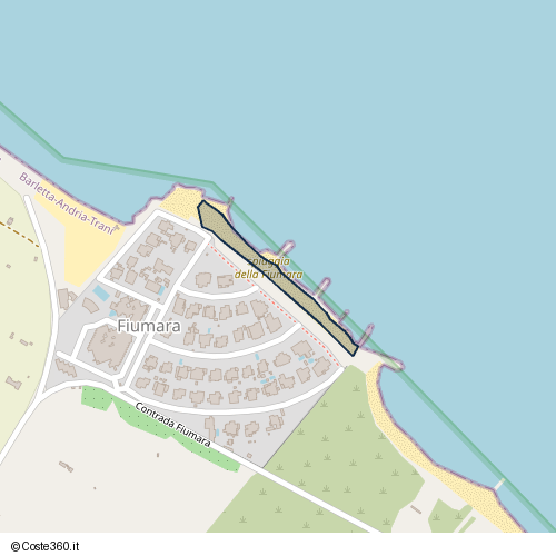 Posizione della spiaggia Spiaggia nei pressi di Fiumara, Barletta, 76121