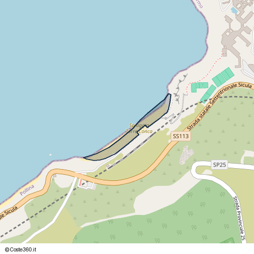 Posizione della spiaggia Spiaggia nei pressi di Strada statale Settentrionale Sicula, Finale, 90010