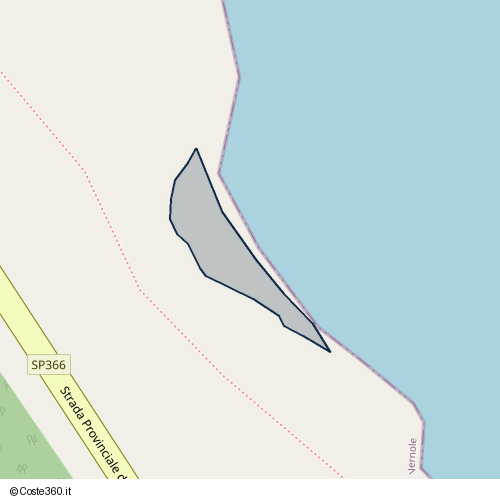 Posizione della spiaggia Spiaggia nei pressi di Strada Provinciale di Otranto, Vernole