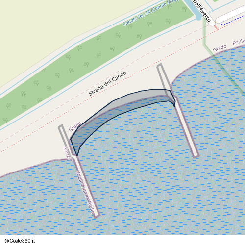 Posizione della spiaggia Spiaggia nei pressi di Strada del Caneo, Grado, 34073