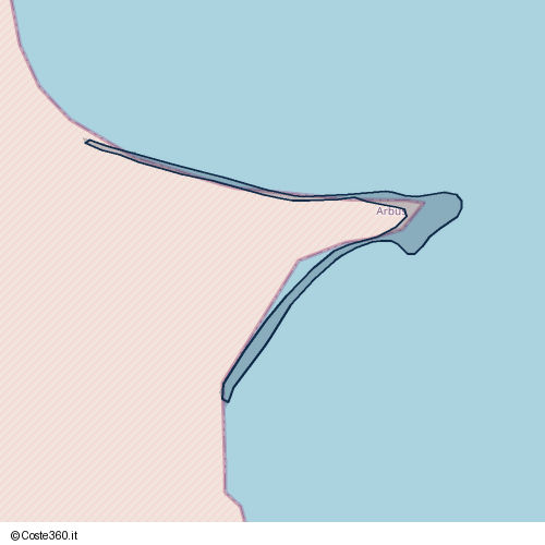 Posizione della spiaggia Spiaggia nei pressi di Arbus, 09031