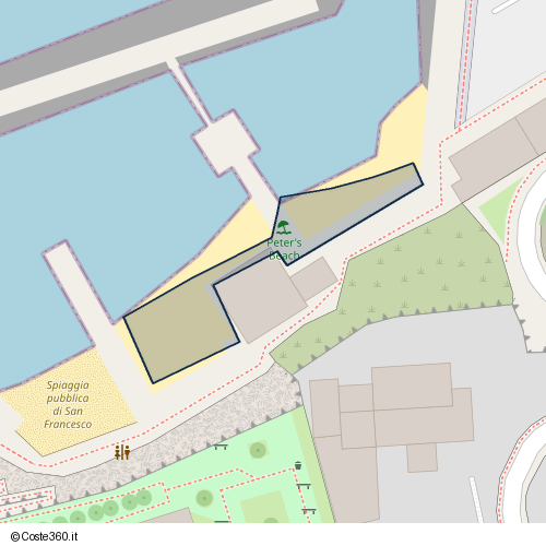 Posizione della spiaggia Spiaggia nei pressi di Via San Francesco, Marina Piccola, Sorrento, 80067