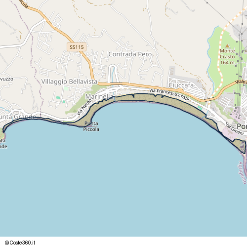 Posizione della spiaggia Spiaggia nei pressi di Via Francesco Crispi, Porto Empedocle, 92014