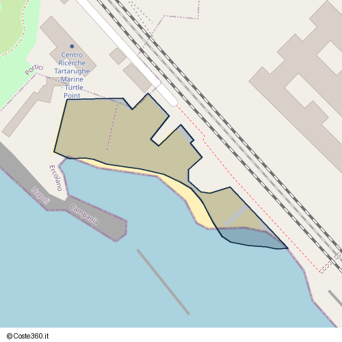 Posizione della spiaggia Spiaggia nei pressi di Via Nuovo Macello, Portici, 80055