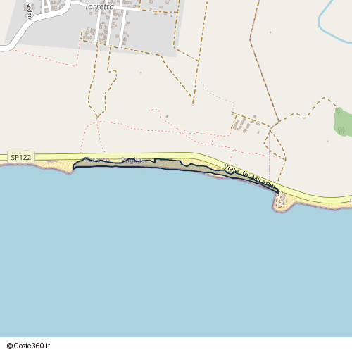 Posizione della spiaggia Spiaggia nei pressi di Viale dei Micenei, Taranto