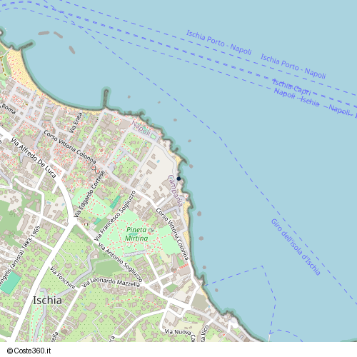 Posizione della spiaggia Spiaggia nei pressi di Via Champault, Ischia, 80077