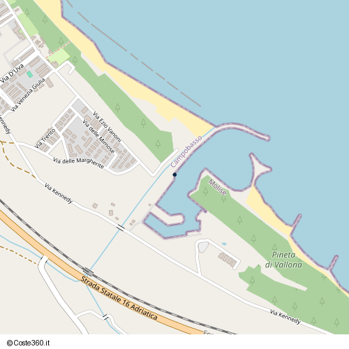 Posizione della spiaggia Spiaggia nei pressi di Via Ezio Vanoni, Campomarino, 86042