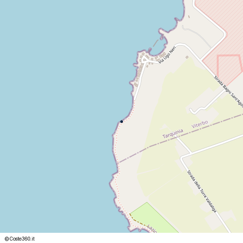 Posizione della spiaggia Spiaggia nei pressi di Via Ugo Neri, Tarquinia