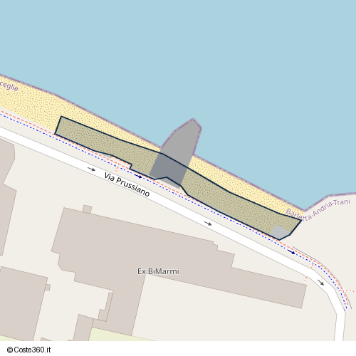 Posizione della spiaggia Spiaggia nei pressi di Via Prussiano, Bisceglie, 76011