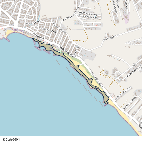 Posizione della spiaggia Spiaggia nei pressi di Traversa Mare del Nord, Agrigento, 92100