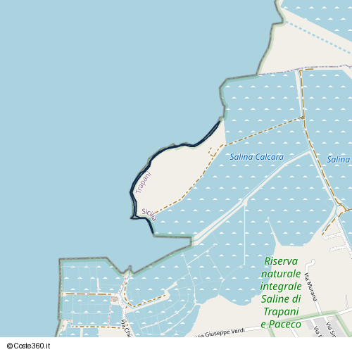 Posizione della spiaggia Spiaggia nei pressi di Paceco, 91027
