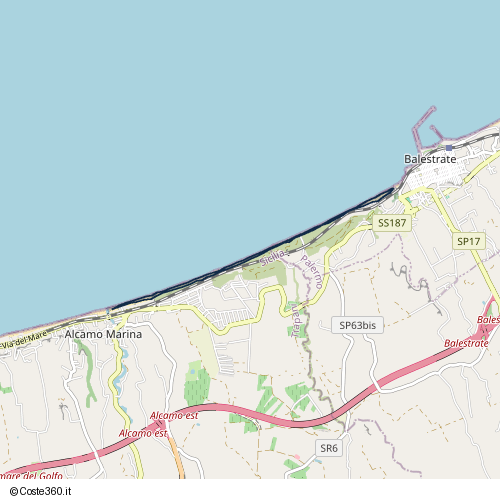 Posizione della spiaggia Spiaggia nei pressi di Sotto passaggio ferroviario, Alcamo, 91011