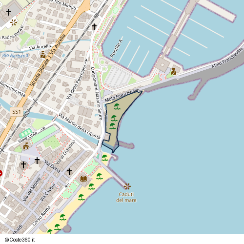 Posizione della spiaggia Spiaggia nei pressi di Lungomare Nazario Sauro, Loano, 17025