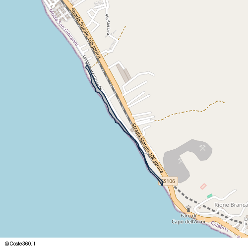 Posizione della spiaggia Spiaggia nei pressi di Lungomare Cicerone 122, Lazzàro, 89062