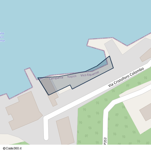 Posizione della spiaggia Spiaggia nei pressi di Via Cristoforo Colombo, Vico Equense, 80069