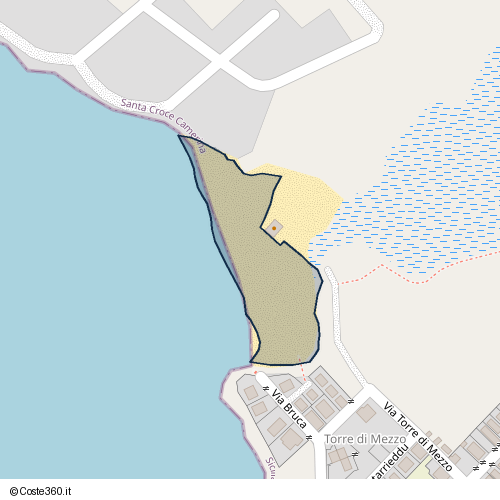Posizione della spiaggia Spiaggia nei pressi di Via Bruca, Santa Croce Camerina, 97017
