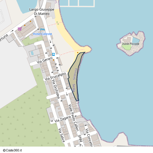 Posizione della spiaggia Spiaggia nei pressi di Via Ecucalipto, Pachino, 96018