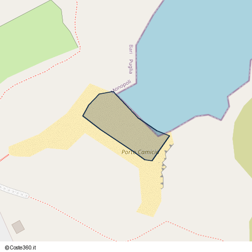 Posizione della spiaggia Spiaggia nei pressi di Strada Procaccia, Monopoli, 70043