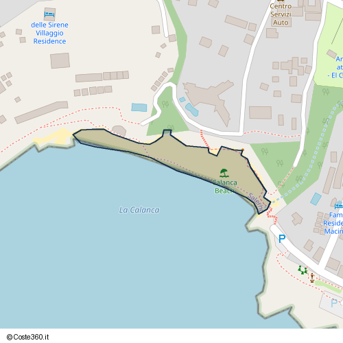 Posizione della spiaggia Spiaggia nei pressi di Via Luigi Mazzeo, Marina di Camerota, 84059