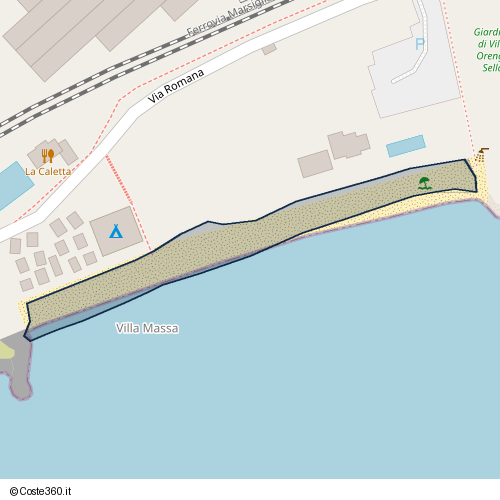 Posizione della spiaggia Spiaggia nei pressi di Via Romana, Ventimiglia, 19039