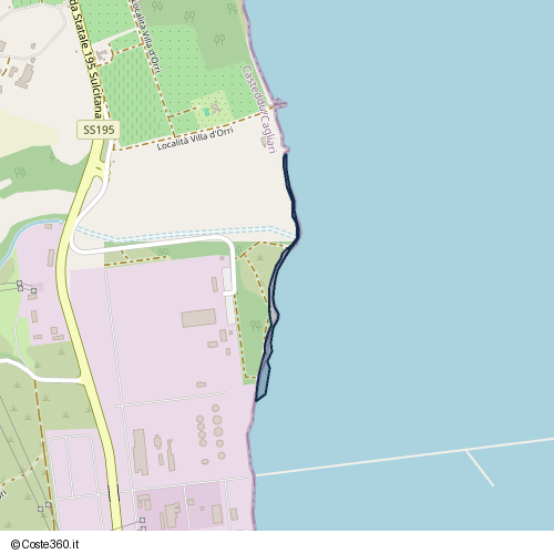 Posizione della spiaggia Spiaggia nei pressi di Sarrocu/Sarroch, 09018