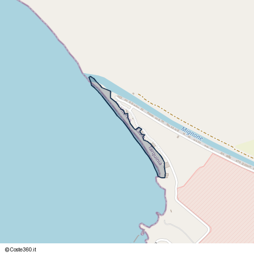 Posizione della spiaggia Spiaggia nei pressi di Tarquinia