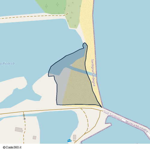 Posizione della spiaggia Spiaggia nei pressi di Murera/Muravera, 09043