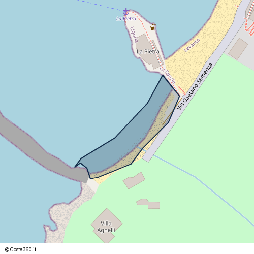 Posizione della spiaggia Spiaggia nei pressi di Levanto, 19015