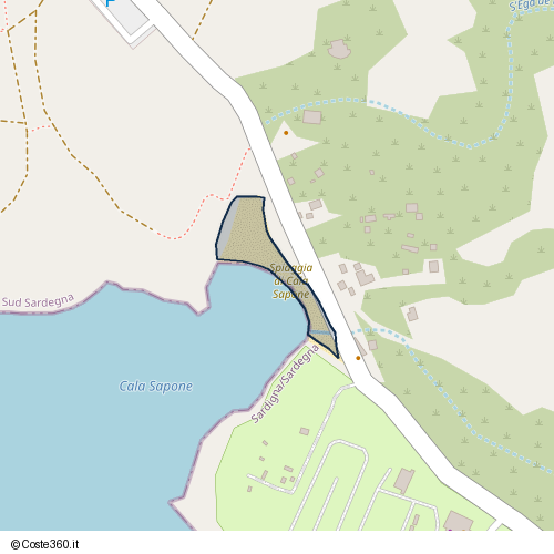 Posizione della spiaggia Spiaggia nei pressi di Santu Antiogu/Sant'Antioco, 09017