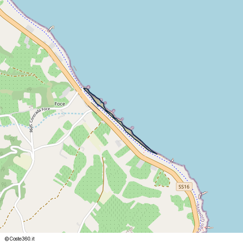 Posizione della spiaggia Spiaggia nei pressi di Ciclovia Adriatica, Rocca San Giovanni, 66022
