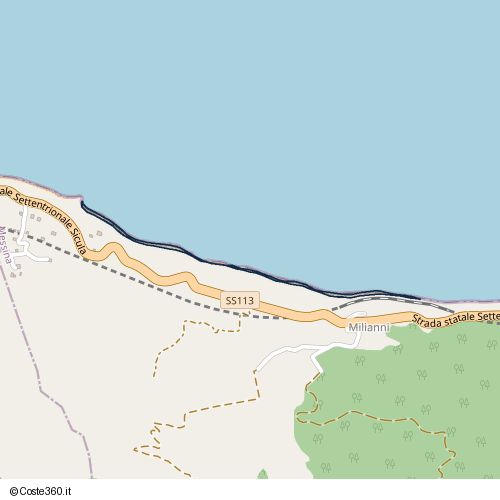 Posizione della spiaggia Spiaggia nei pressi di Strada statale Settentrionale Sicula, Tusa, 98079