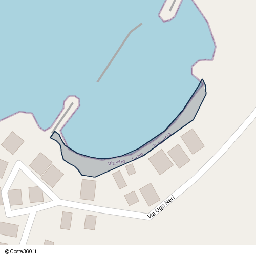 Posizione della spiaggia Spiaggia nei pressi di Via Ugo Neri, Tarquinia