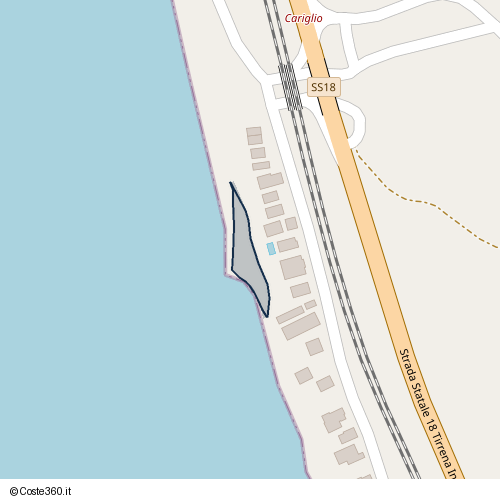 Posizione della spiaggia Spiaggia nei pressi di Fuscaldo Marina, Fuscaldo, 87024