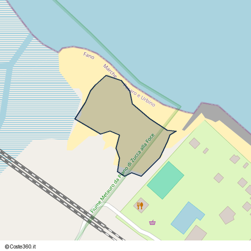 Posizione della spiaggia Spiaggia nei pressi di Strada Nazionale Adriatica Sud, Fano, 61032