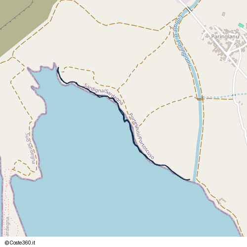 Posizione della spiaggia Spiaggia nei pressi di Portescusi/Portoscuso, 09010