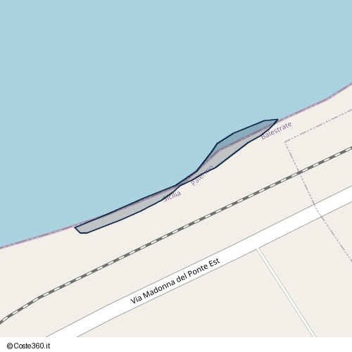 Posizione della spiaggia Spiaggia nei pressi di Via Madonna del Ponte Est, Balestrate, 90041