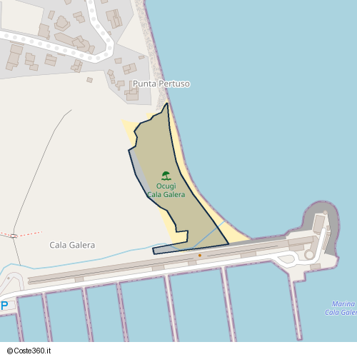 Posizione della spiaggia Spiaggia nei pressi di Via Poggio Pertuso, Porto Ercole, 58018