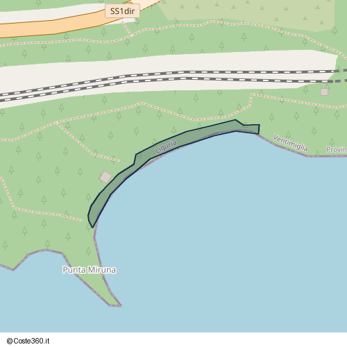 Posizione della spiaggia Spiaggia nei pressi di Galleria Mortola, Ventimiglia, 19039